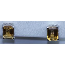 14.00 CTW CITRINE EARRING .925 STERLING SILVER