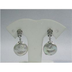 PRIME WHITE COIN PEARL AND CZ DANGLING