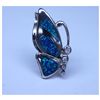 Image 1 : SILVER BUTTERFLY PENDANT OPAL AND CZ  4.52 CTW