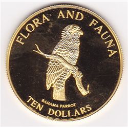 Bahamas $10 gold 1995, Bahama Parrot