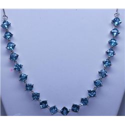 110.65 CTW BLUE TOPAZ NECKLACE .925 STERLING SILVER