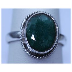 22.75 CTW EMERALD  RING .925 STERLING SILVER