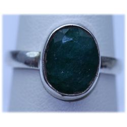 17.30 CTW EMERALD  RING .925 STERLING SILVER
