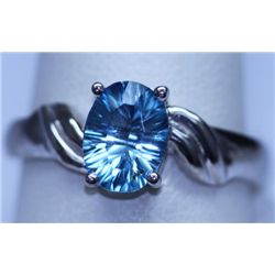 13.75 CTW BLUE TOPAZ RING .925 STERLING SILVER