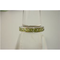 12.50 CTW PERIDOT RING .925 STERLING SILVER