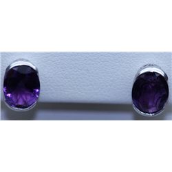 14.25 CTW AMETHYST EARRING .925 STERLING SILVER