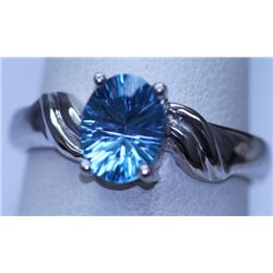 14.75 CTW BLUE TOPAZ RING .925 STERLING SILVER