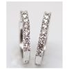 Image 1 : 14K WHITE GOLD HOOP EARRING WITH DIAMONDS
