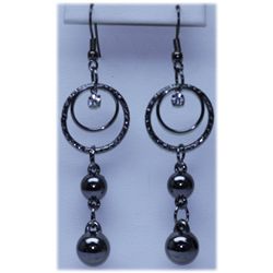 28.00 CTW BLACK STEEL EARRING