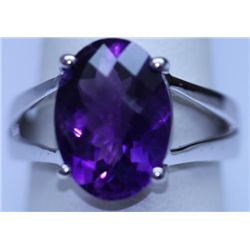 21.20 CTW AMETHYST RING .925 STERLING SILVER