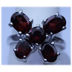 26.50 CTW GARNET RING .925 STERLING SILVER