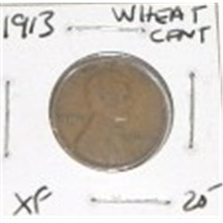 1913 LINCOLN WHEAT CENT RED BOOK VALUE IS $20.00 *RARE EARLY PENNY EXTRA FINE GRADE*!!