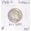 Image 1 : 1918-D BUFFALO NICKEL RED BOOK VALUE IS $150.00 *EXTREMELY RARE KEY DATE VERY FINE GRADE*!!