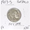 Image 1 : 1917-S BUFFALO NICKEL RED BOOK VALUE IS $100.00 *EXTREMELY RARE KEY DATE FINE+ GRADE*!!