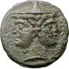 Image 1 : Etruria. Volaterrae.   As, circa 225-215 BC. Obv. Head of Culsans, wearing pointed cap. Rev. VELATHR