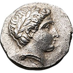 Greece. Paeonia. Patraos (340-315 BC).  Tetradrachm, 335-315 BC. Obv. Laureate head of Apollo right.