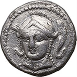 Greece. Paeonia. Audoleon (315-286 BC).  Drachm. Obv. Helmeted head of Athena facing slightly left. 