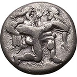 Greece. Tracia, Thasos.   Stater, period of Athenian supremacy, circa 465-411 BC. Obv. Ithyphallic s