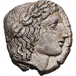 Greece. Illyria, Damastion.   Tetradrachm, circa 380-360 BC. Obv. Laureate head of Apollo right. Rev