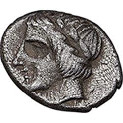 Greece. Illyria, Damastion.   Tetrobol, 380-360 BC. Obv. Laureate head of Apollo left. Rev. ????S??O