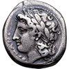 Image 1 : Didrachm, after the Pyrrhic war, uncertain mint, circa 275-270 BC. Obv. Laureate head of Apollo left