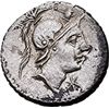 Image 1 : C. Malleolus.  Denarius, circa 96 BC. Obv. Helmeted head of Mars right; hammer above; X below chin. 