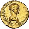 Image 1 : Nero Caesar (50-54).  Aureus. Obv. NERONI CLAVDIO DRVSO GERM COS DESIGN. Bareheaded, draped and cuir