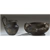 Image 1 : Vases. Two Etruscan vessels. Circa 7th century BC.  D/ Bucchero-ware kyathos. 7.5 cm high. Repaired.