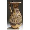 Image 1 : Vases. Etrusco-Corinthian polychrome olpe. Circa early 6th century BC.  D/ The body with two bands o