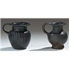 Image 1 : Vases. Two Italic miniature black-glazed olpai. Circa 4th century BC.  D/ 5.5 cm high.        Repair