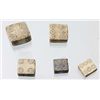 Image 1 : Ivory and bone. Five roman bone dice. Roman imperial.  D/ Three dice with incised dotted rings on ea