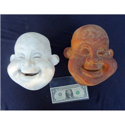 ROSCOE FATTY ARBUCKLE 2 VINTAGE CARICATURE HEAD PUPPETRY CASTINGS PROPS