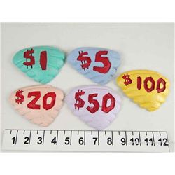 THE FLINTSTONES VIVA ROCK VEGAS COMPLETE SET OF CLAMS MONEY