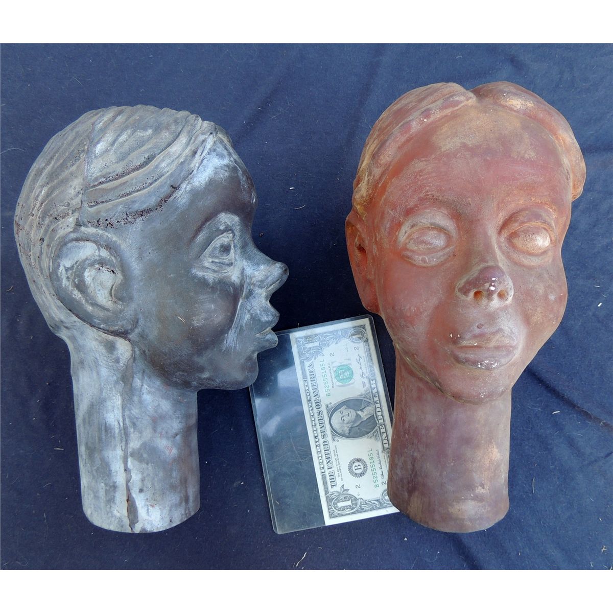 2 VINTAGE 60 s CHILD BOY GIRL PUPPET HEAD CASTINGS 2 VINTAGE 60 s CHILD BOY GIRL PUPPET HEAD CASTINGS