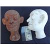 Image 1 : 2 VINTAGE COMICAL BUG EYED OAF PUPPET HEAD CASTING HORROR PROPS