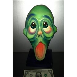 DISNEYLAND HAUNTED MANSION VINTAGE 60's 70's DARK GREEN GHOST CREATURE FACE HEAD HORROR PROP