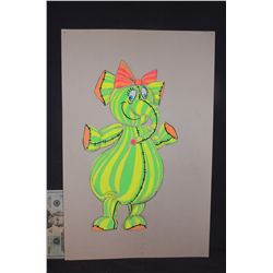 1973 DISNEY WINNIE THE POOH  HAND DRAWN ELEPHANT ORIGINAL COSTUME WARDROBE ARTWORK