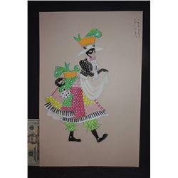 1972 73 DISNEY ARISTOCATS  HAND DRAWN FISH SLAPPA ORIGINAL CAT LADY COSTUMEWARDROBE ARTWORK