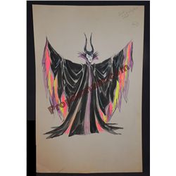 1972 73 DISNEY SLEEPING BEAUTY MALEFICENT EVIL WITCH VILLAIN ORIGINAL COSTUME WARDROBE ARTWORK