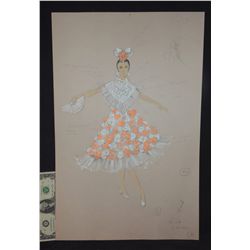 72 DISNEY THE THREE CABALLEROS HAND DRAWN SPANISH DANCEr WARDROBE ORIGINAL COSTUME ARTWORK