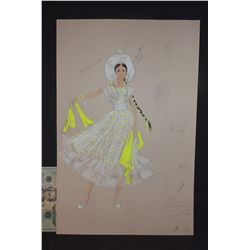 1972 DISNEY THE THREE CABALLEROS HAND DRAWN DANCE WARDROBE ORIGINAL COSTUME ARTWORK