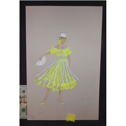 1972 DISNEY THE THREE CABALLEROS HAND DRAWN SIGNED DANCE WARDROBE ORIGINAL COSTUME ARTWORK