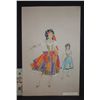 Image 1 : 1971 DISNEY SNOW WHITE PINNOCHIO HAND DRAWN DRESSES ORIGINAL COSTUME WARDROBE ARTWORK