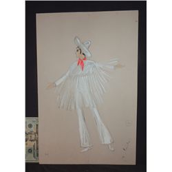 1972 DISNEY THE THREE CABALLEROS HAND DRAWN DANCE WARDROBE HAT ORIGINAL COSTUME ARTWORK