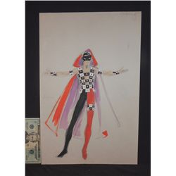 1971 DISNEY PINOCCHIO HAND DRAWN FIRE EATER ORIGINAL VINTAGE COSTUME WARDROBE ARTWORK