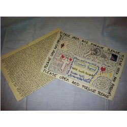 ONE MISSED CALL SCREEN USED & MATCHED HAND DRAWN ENVELOPE AND LETTER