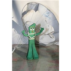 GUMBY ORIGINAL STOP MOTION PUPPET WITH PARACHUTE SKY DIVING