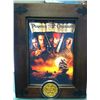Image 1 : PIRATES OF THE CARIBBEAN CURSE OF THE BLACK PEARL SCREEN USED COIN NICELY FRAMED