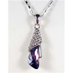 3256 - SILVER PLATE PURPLE SWAROVSKI