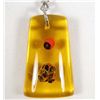 Image 1 : 1487 - BEETLE IN YELLOW RESIN KEYCHAIN - 1.5"